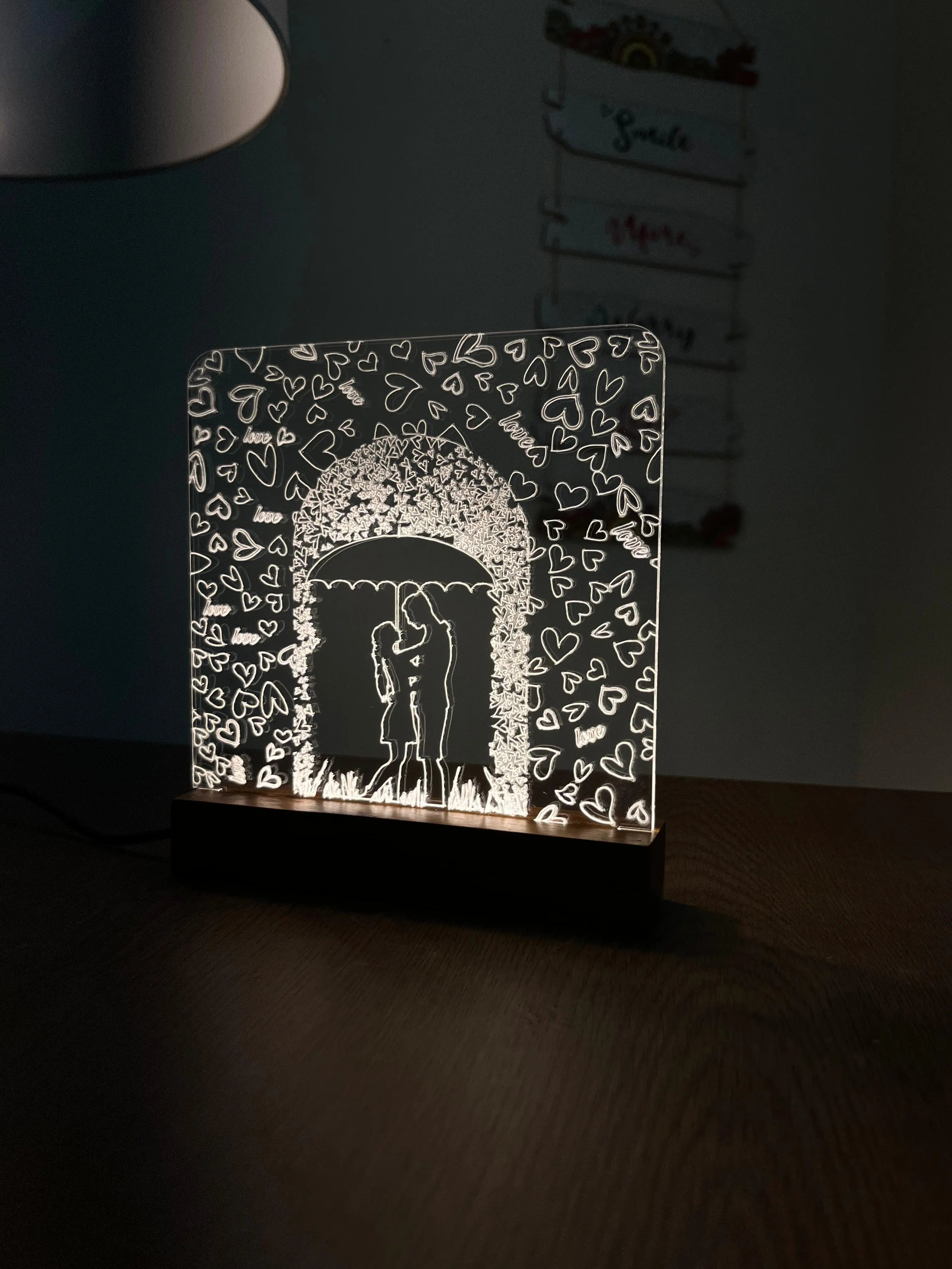 Love Couple acrylic 3D lamp Acrylic Night Lamp For Home/Bedroom/Gift - Harshita Craft