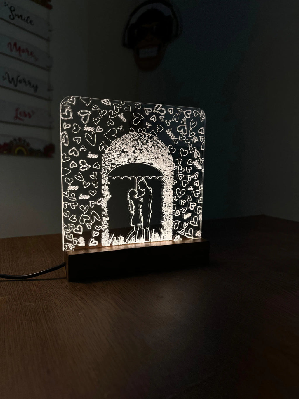 Love Couple acrylic 3D lamp Acrylic Night Lamp For Home/Bedroom/Gift - Harshita Craft