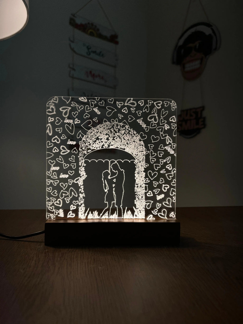 Love Couple acrylic 3D lamp Acrylic Night Lamp For Home/Bedroom/Gift - Harshita Craft