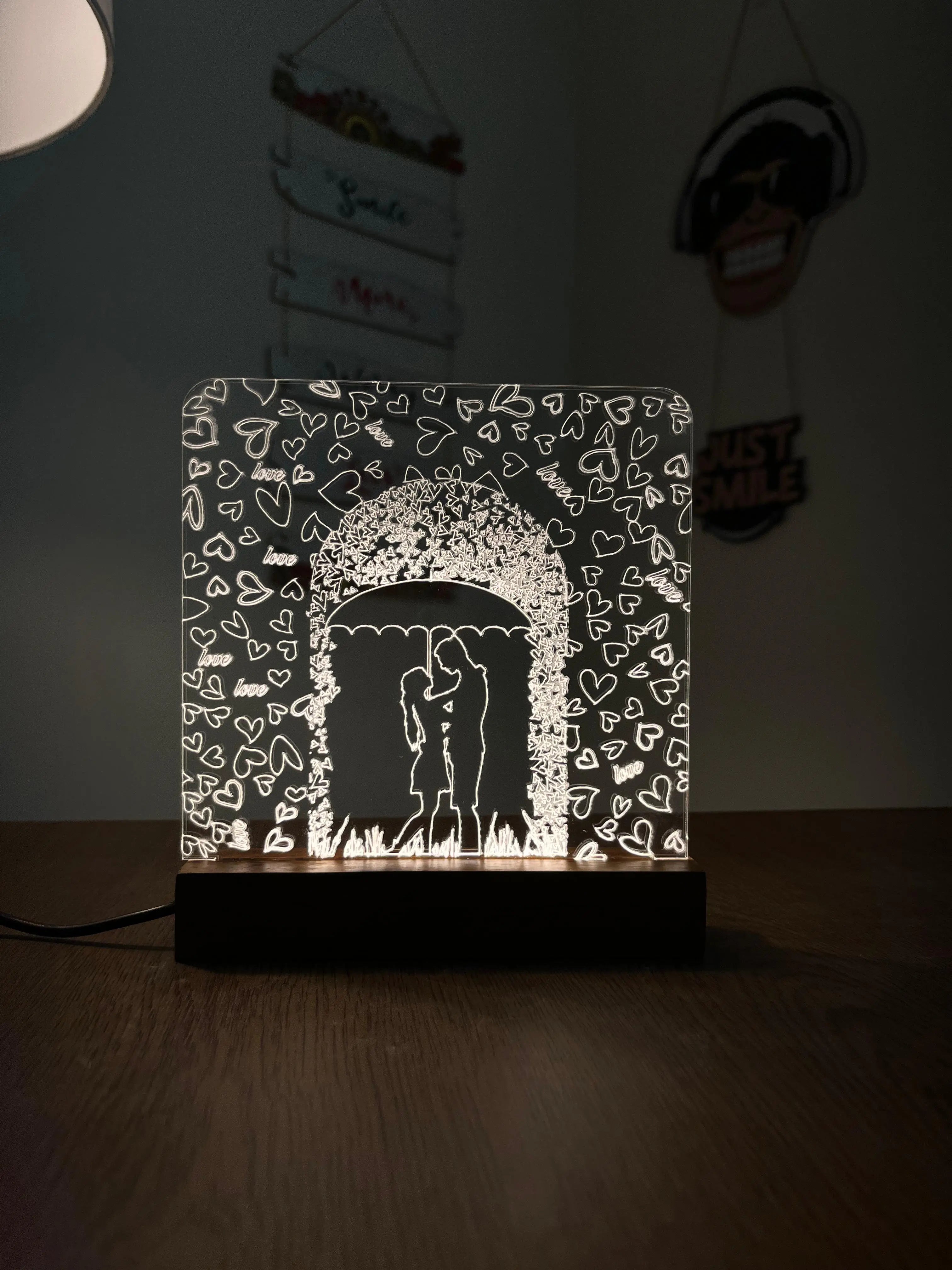 Love Couple acrylic 3D lamp Acrylic Night Lamp For Home/Bedroom/Gift - Harshita Craft