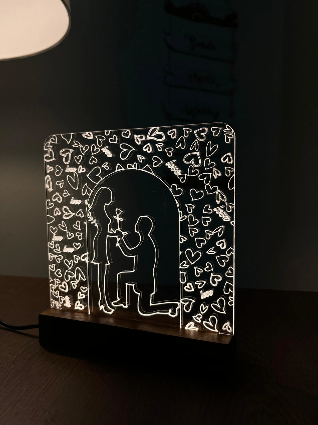 Couple Love Acrylic Night Lamp For Home/Bedroom/Gift - Harshita Craft