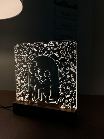 Couple Love Acrylic Night Lamp For Home/Bedroom/Gift