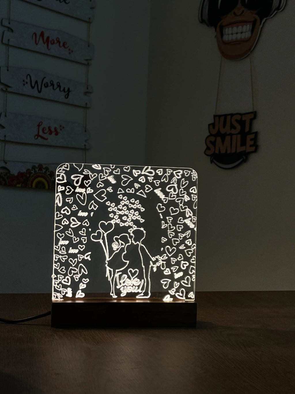 Love Couple acrylic 3D lamp Acrylic Night Lamp For Home/Bedroom/Gift - Harshita Craft