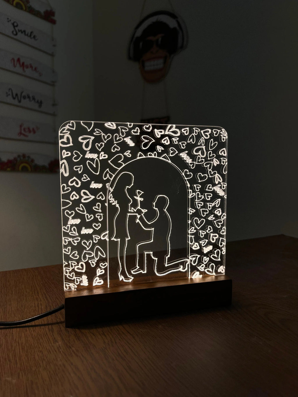 Couple Love Acrylic Night Lamp For Home/Bedroom/Gift - Harshita Craft
