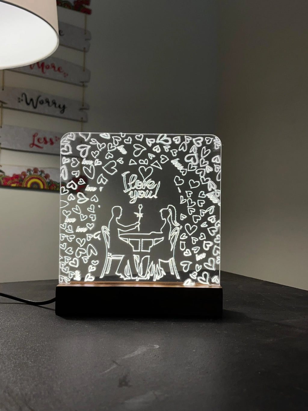 Love Couple acrylic 3D lamp Acrylic Night Lamp For Home/Bedroom/Gift - Harshita Craft