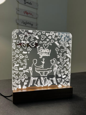 Love Couple acrylic 3D lamp Acrylic Night Lamp For Home/Bedroom/Gift