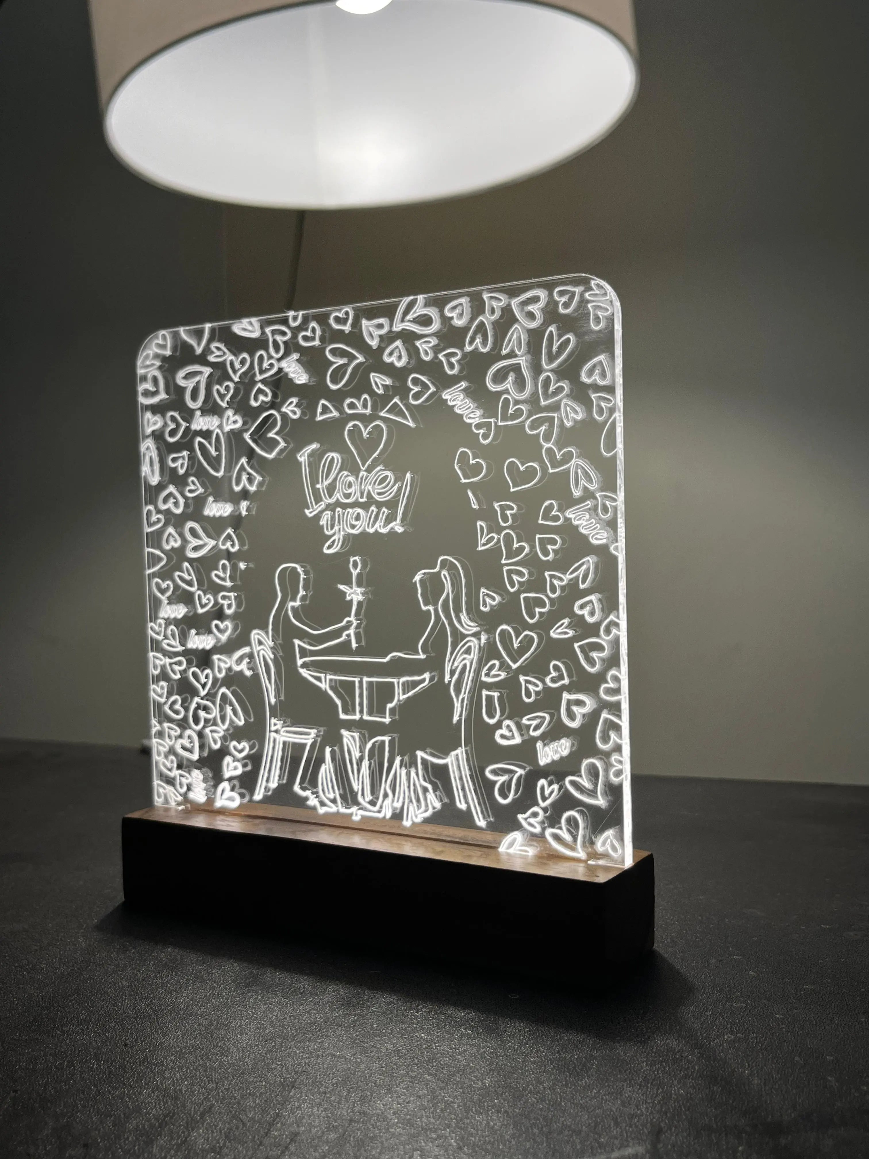 Love Couple acrylic 3D lamp Acrylic Night Lamp For Home/Bedroom/Gift - Harshita Craft