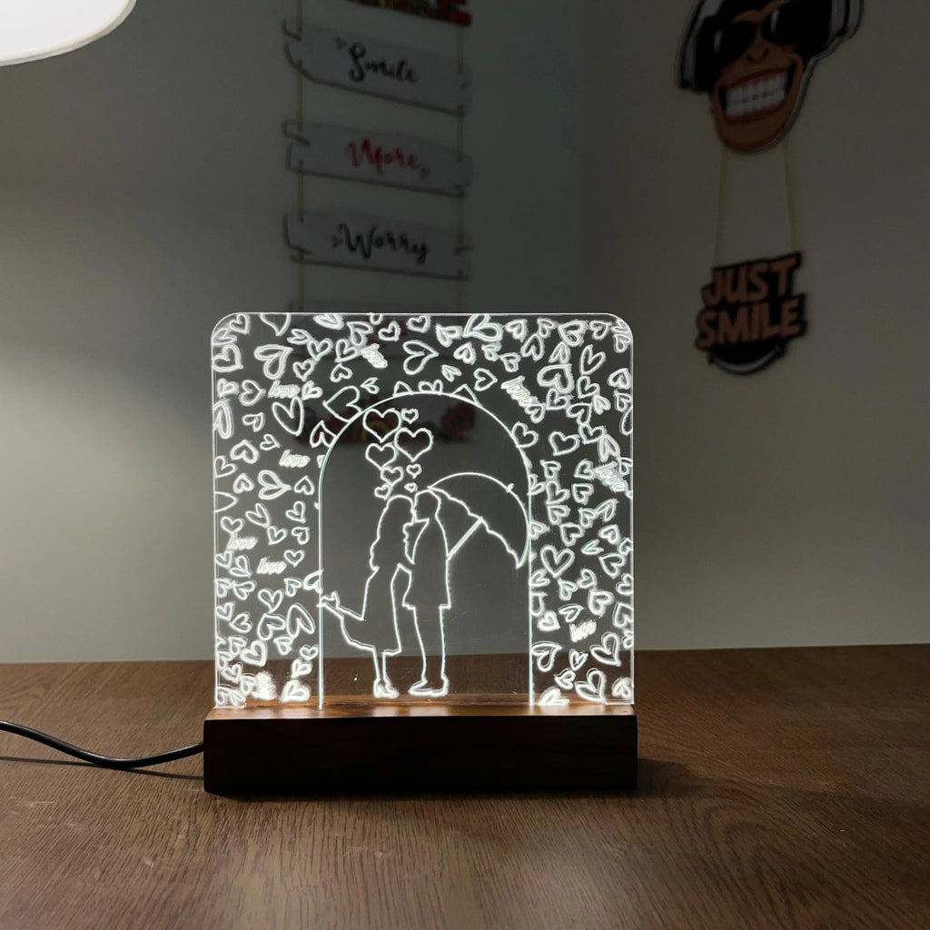 Love Couple acrylic 3D lamp Acrylic Night Lamp For Home/Bedroom/Gift - Harshita Craft