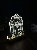 3D Illusion Hulk Night Lamp – Acrylic LED Light with Wooden Base - Harshita Craft