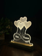 3D Custom Name  Acrylic  Night Lamp – Acrylic LED Light with Wooden Base - Harshita Craft