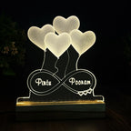 3D Custom Name  Acrylic  Night Lamp – Acrylic LED Light with Wooden Base - Harshita Craft
