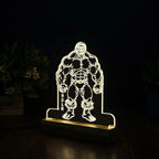 3D Illusion Hulk Night Lamp – Acrylic LED Light with Wooden Base - Harshita Craft