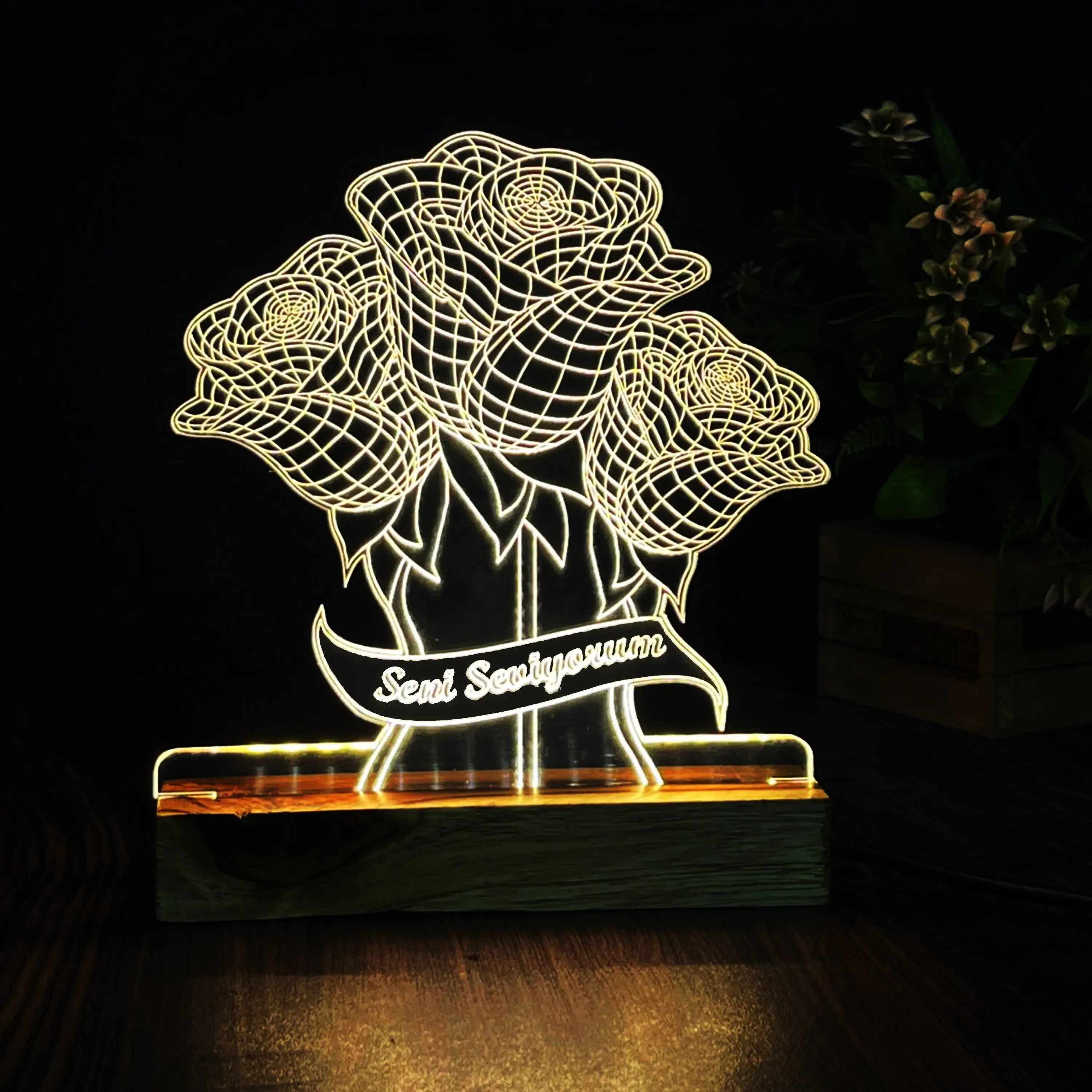 Gifts Personalized 3D Illusion LED Table Lamp Gift for Anniversary, Couples, Night Lamp - Harshita Craft