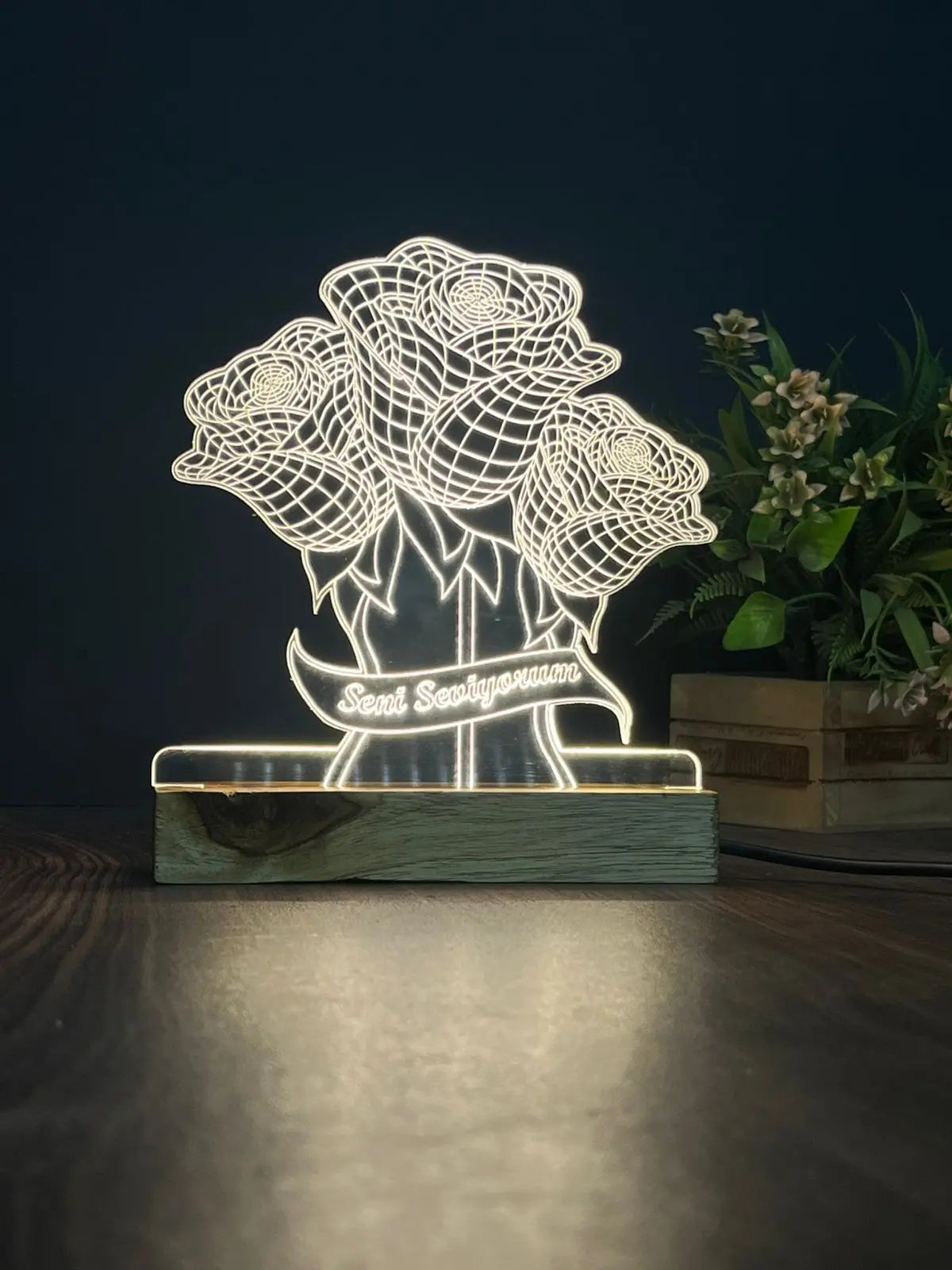Gifts Personalized 3D Illusion LED Table Lamp Gift for Anniversary, Couples, Night Lamp - Harshita Craft