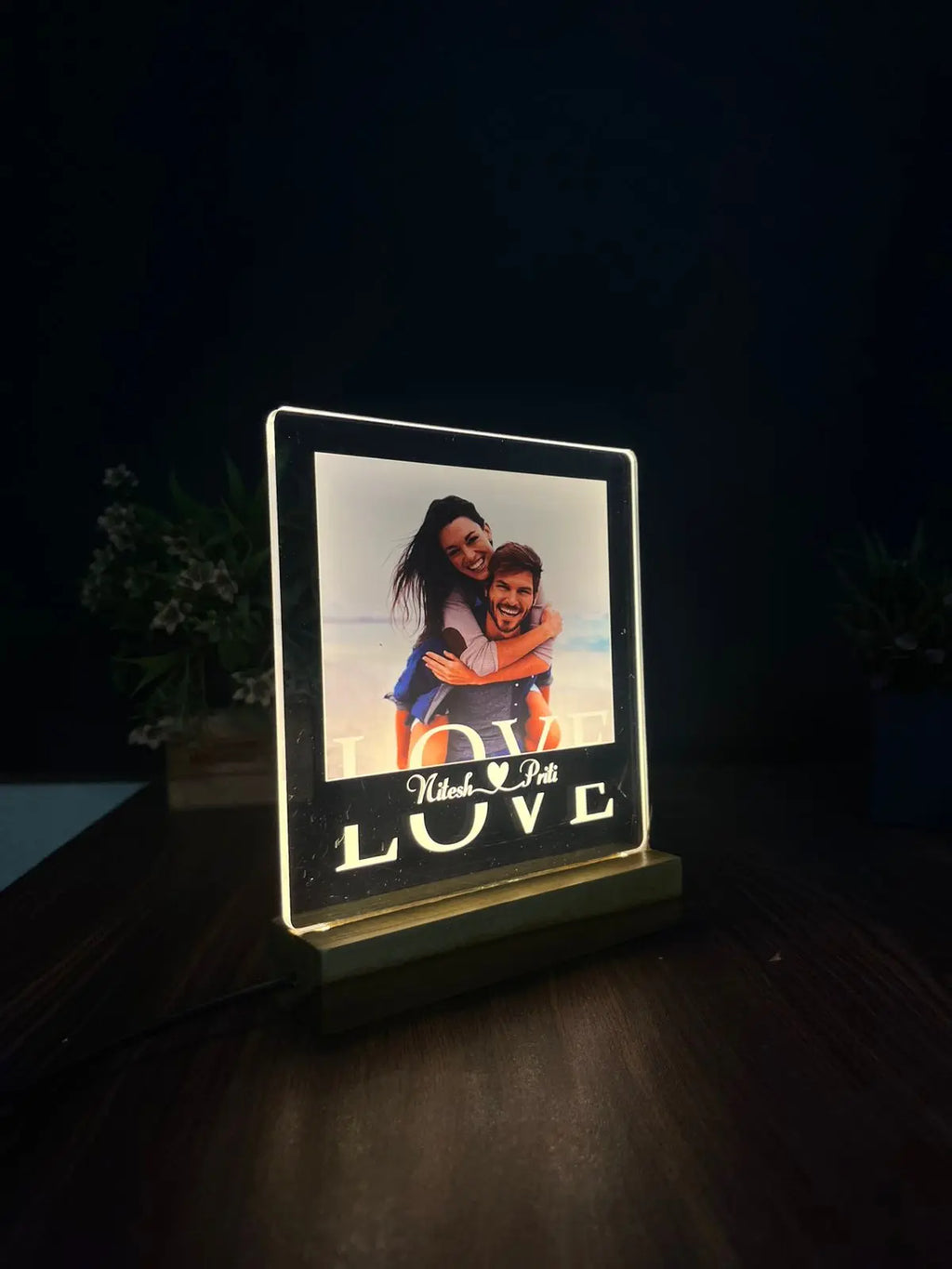 Custom couples photo plaque gift for boyfriend, Personalized cute couples gift, 1 year anniversary gifts for boyfriend and girlfirend - Harshita Craft