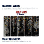 Willow Branches with Gold Butterflies Wall Painting of Five Pieces DECORMANTRA