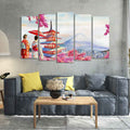 Women in Kimono Canvas Wall Painting Set of Five DECORMANTRA