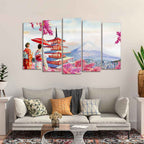 Women in Kimono Canvas Wall Painting Set of Five DECORMANTRA