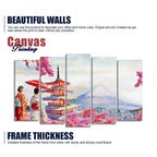 Women in Kimono Canvas Wall Painting Set of Five DECORMANTRA