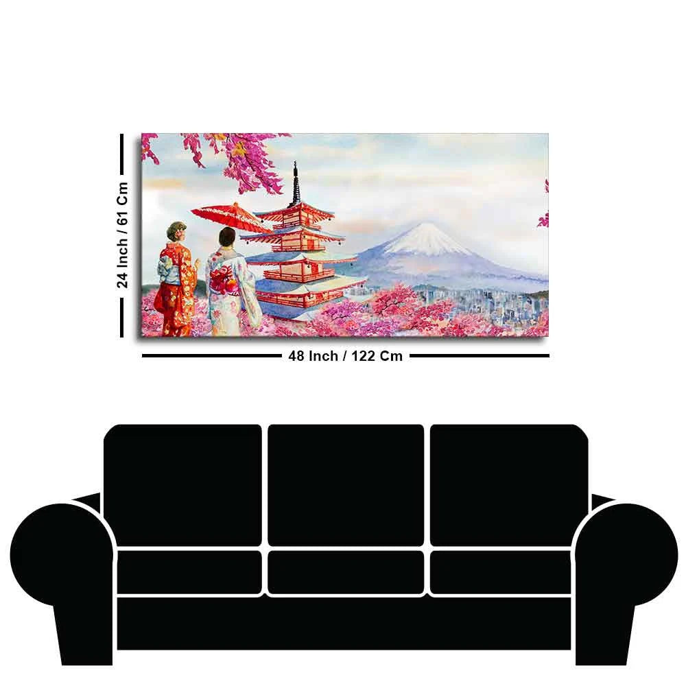 Women in Kimono Canvas Wall Painting DECORMANTRA