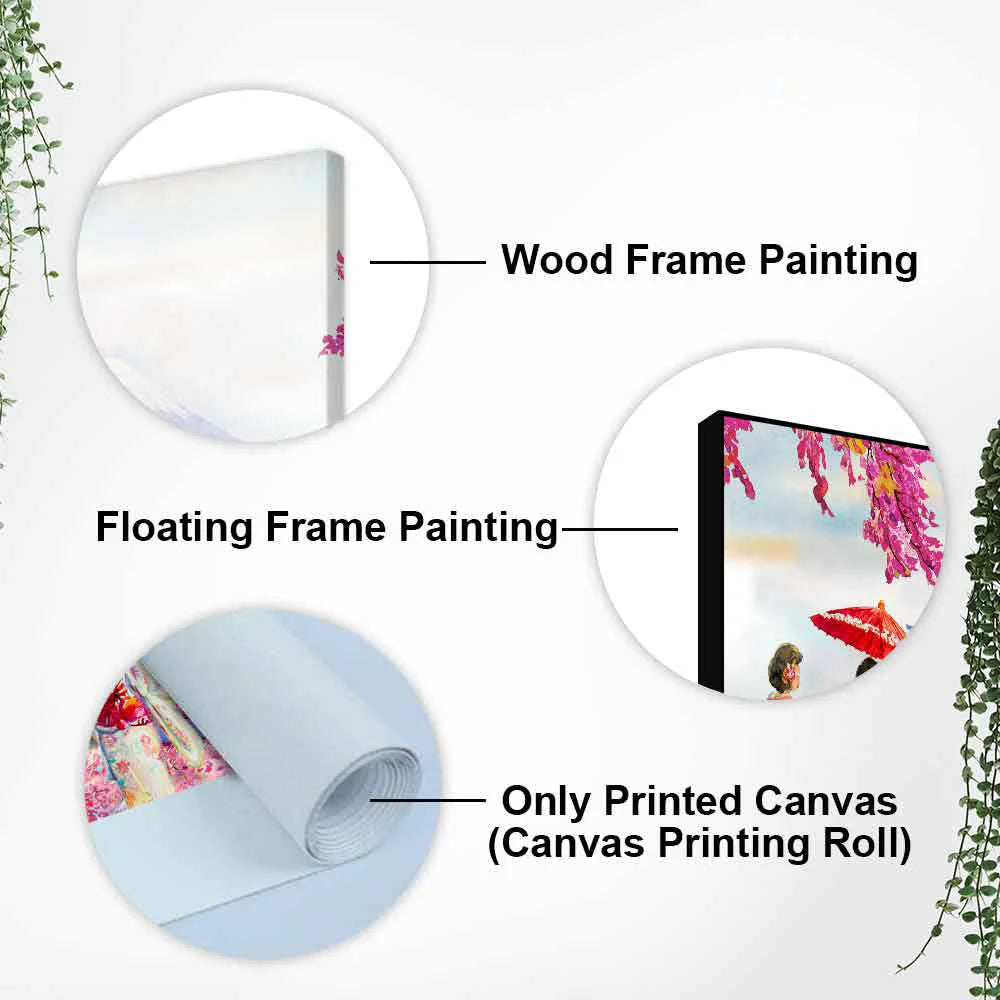 Women in Kimono Canvas Wall Painting DECORMANTRA