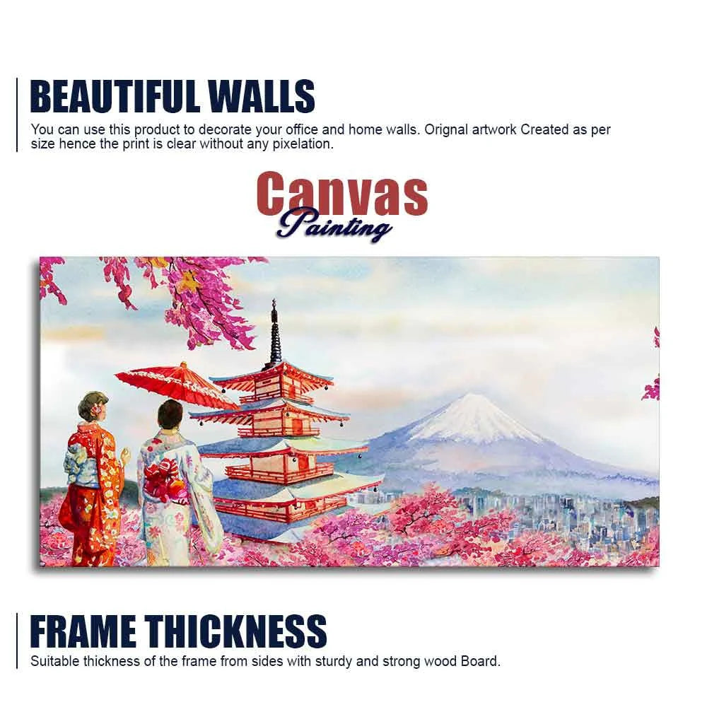 Women in Kimono Canvas Wall Painting DECORMANTRA