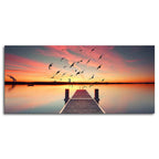 Wooden Jetty in Sunset Canvas wall Painting Decor Mantra