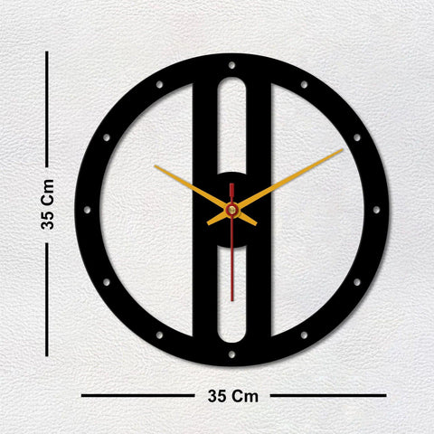 Wooden Look Round Shape Wall Clock - Decor Mantra 