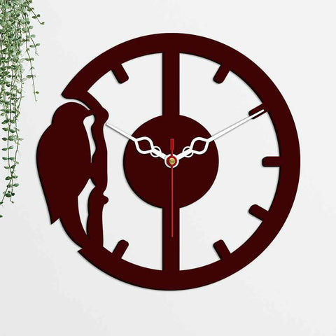 Woodpecker Designer Wooden Wall Clock - Decor Mantra 