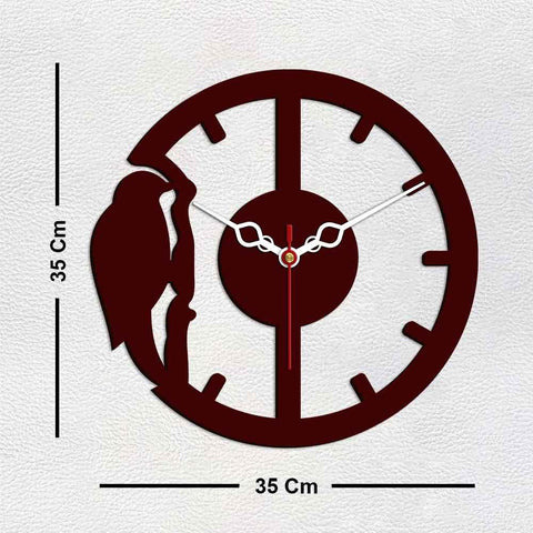 Woodpecker Designer Wooden Wall Clock - Decor Mantra 