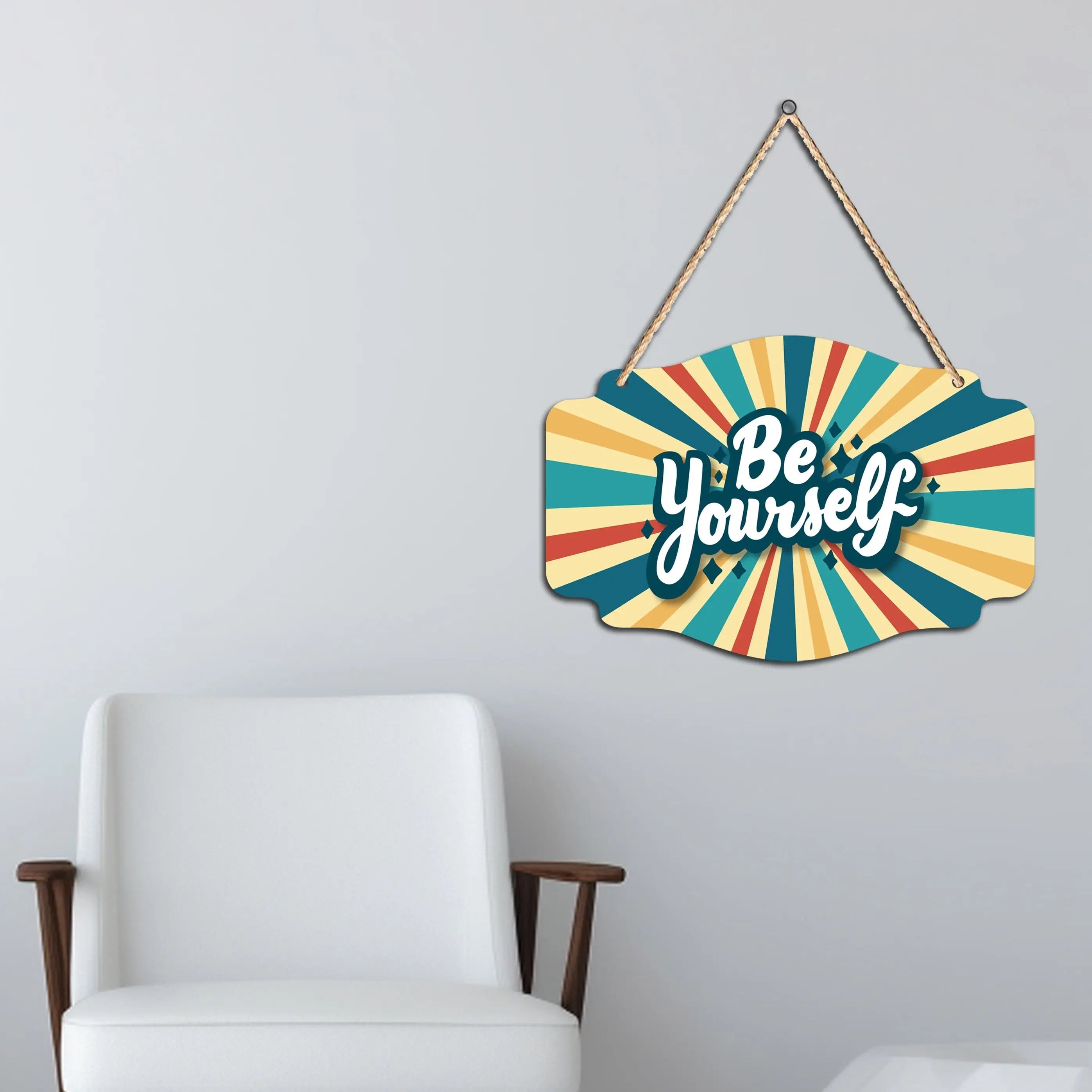 Be Yourself Quote Wooden Wall Hanger for Home|Office|Living Room|Gift - Harshita Craft