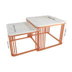 Square Copper Tethered Nesting Table Set of 2 DECORMANTRA