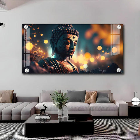 Buddha Pondering Premium Acrylic Horizontal Wall Art - Decor Mantra 