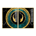 Golden Fish Acrylic Floating Wall Painting Set of 2 - Decor Mantra 