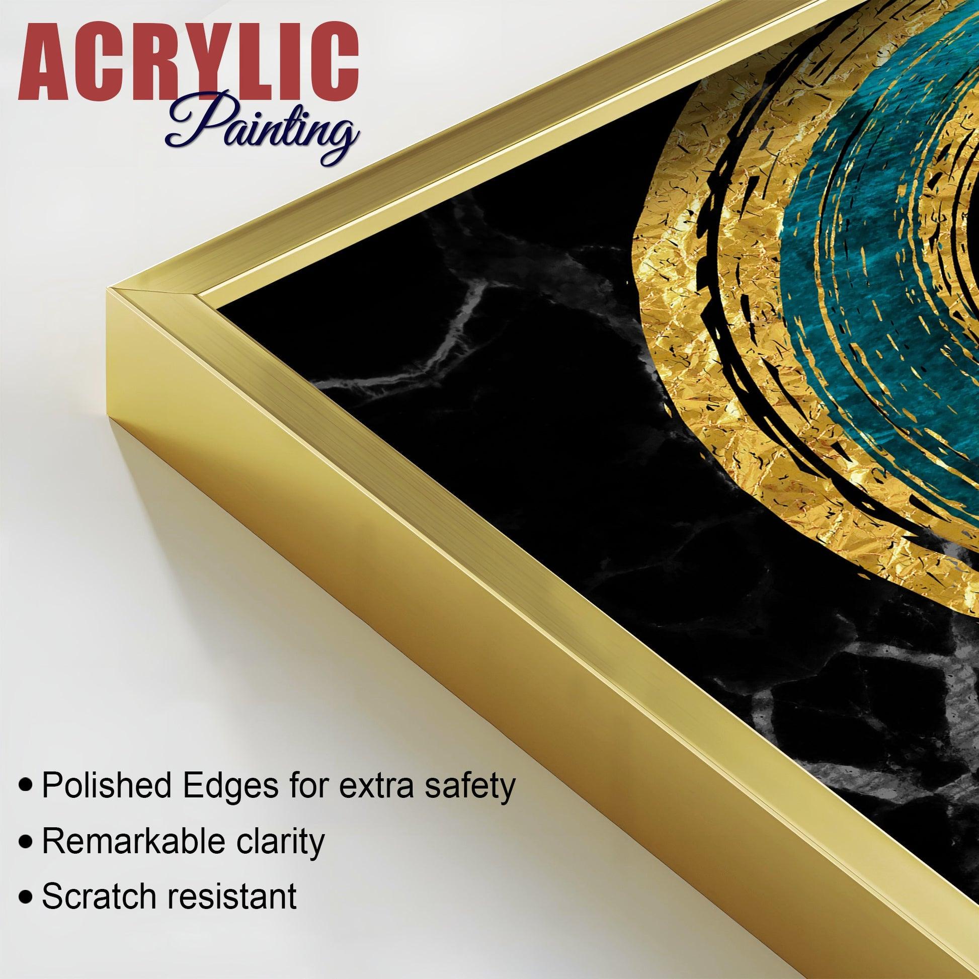 Golden Fish Acrylic Floating Wall Painting Set of 2 - Decor Mantra 