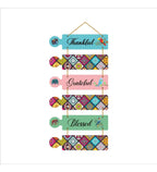 Thankful Quotes Decorative Wall Art Mdf Wooden Wall Hanger For Living Room|Quotes Decor Items|Wood (Wh_6003N),Set Of 6 - Decor Mantra 
