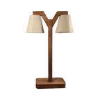 Table Lamp with Jute Shade and Wooden Brown Base DECORMANTRA