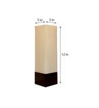 Wooden Base Table Lamp with Sloping Beige Fabric Shade DECORMANTRA