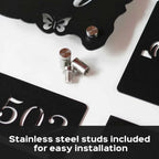 Personalized Minimal Rectangle Weatherproof Name Plate with House Number - Harshita Craft