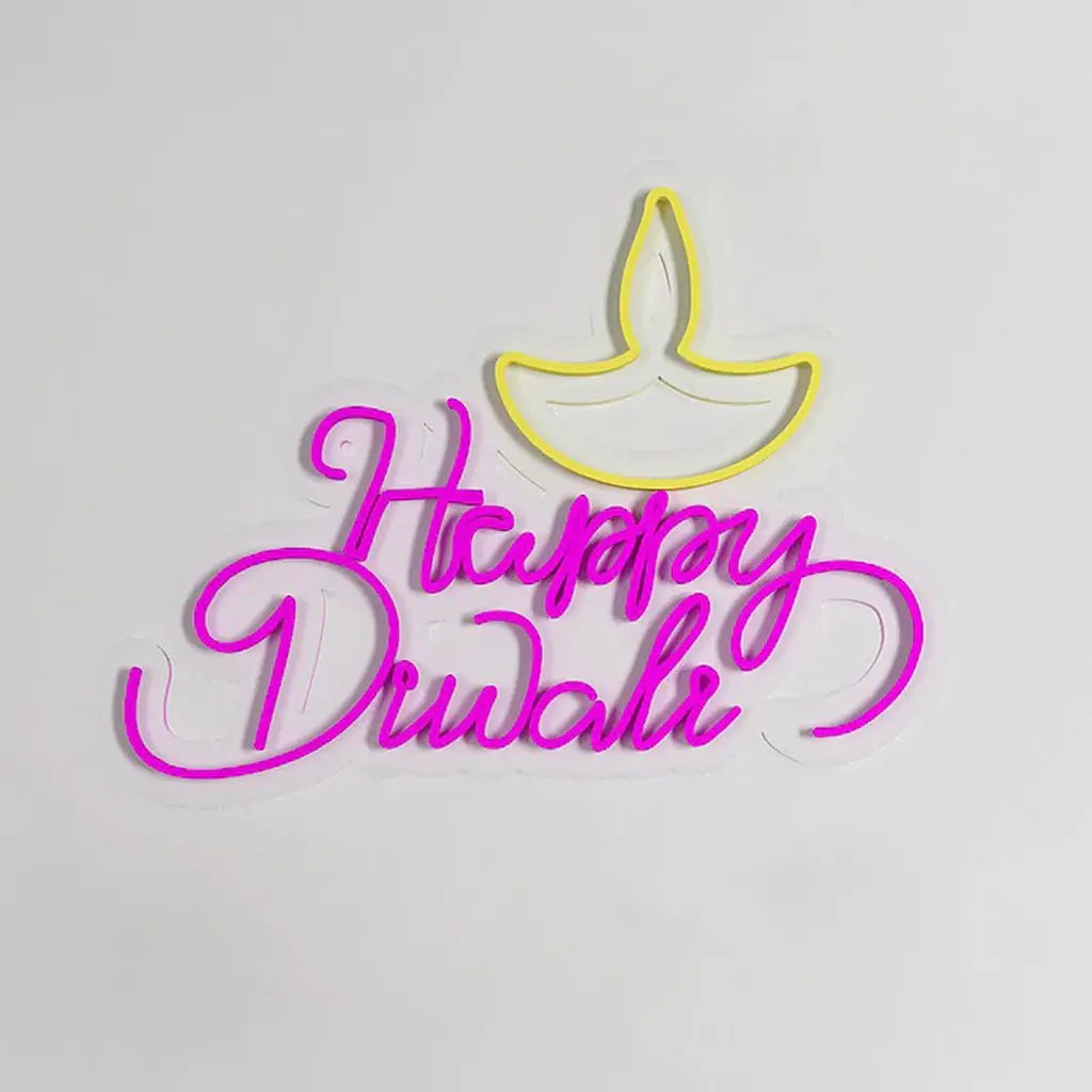 Happy Diwali Design Neon LED Light DECORMANTRA