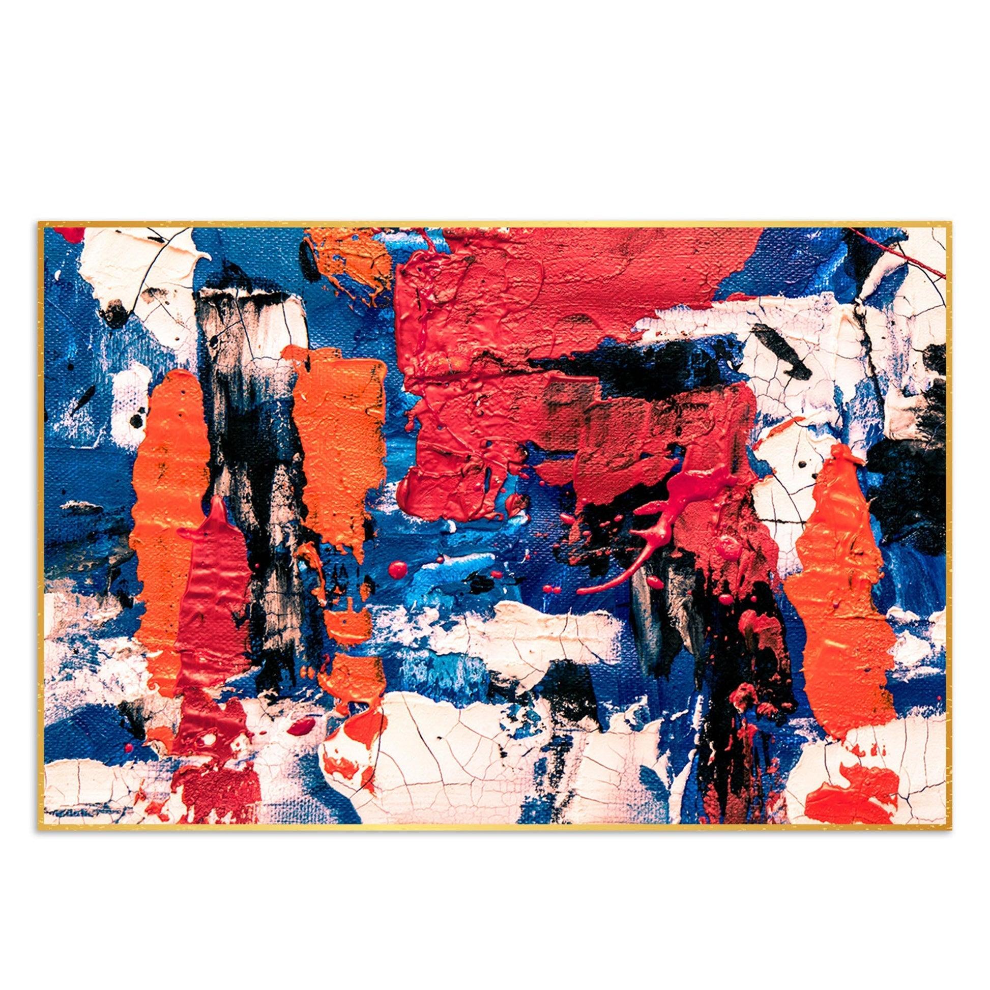 Colorful Abstract Art Wall Painting Floating Canvas - Decor Mantra 