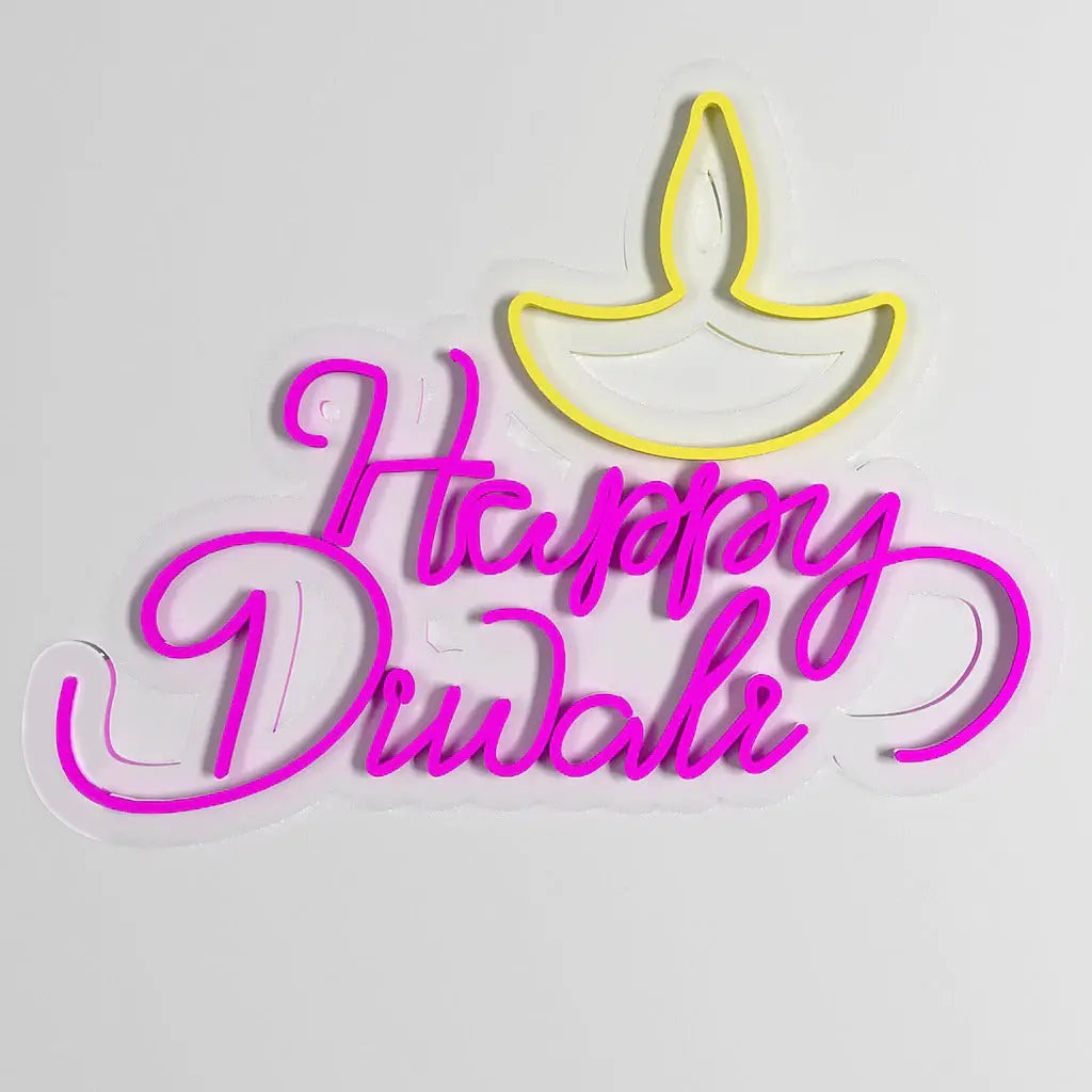 Happy Diwali Design Neon LED Light DECORMANTRA