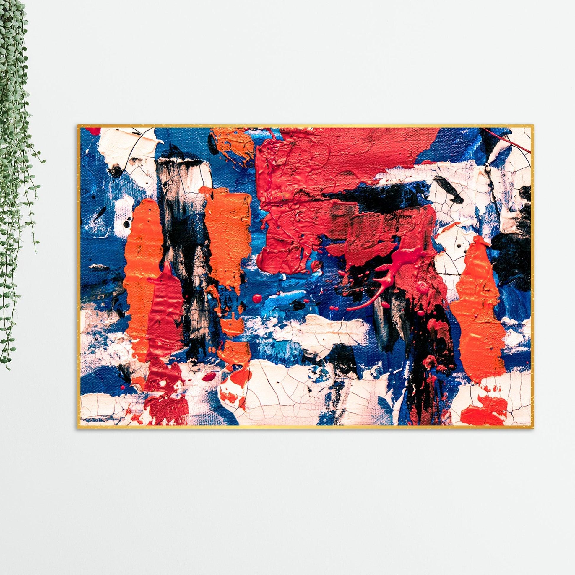 Colorful Abstract Art Wall Painting Floating Canvas - Decor Mantra 