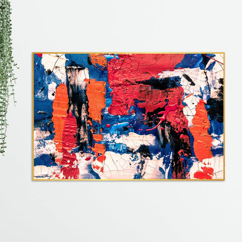 Colorful Abstract Art Wall Painting Floating Canvas - Decor Mantra 
