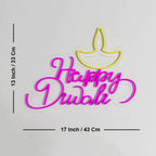 Happy Diwali Design Neon LED Light DECORMANTRA