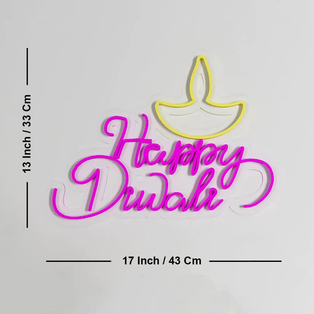 Happy Diwali Design Neon LED Light DECORMANTRA