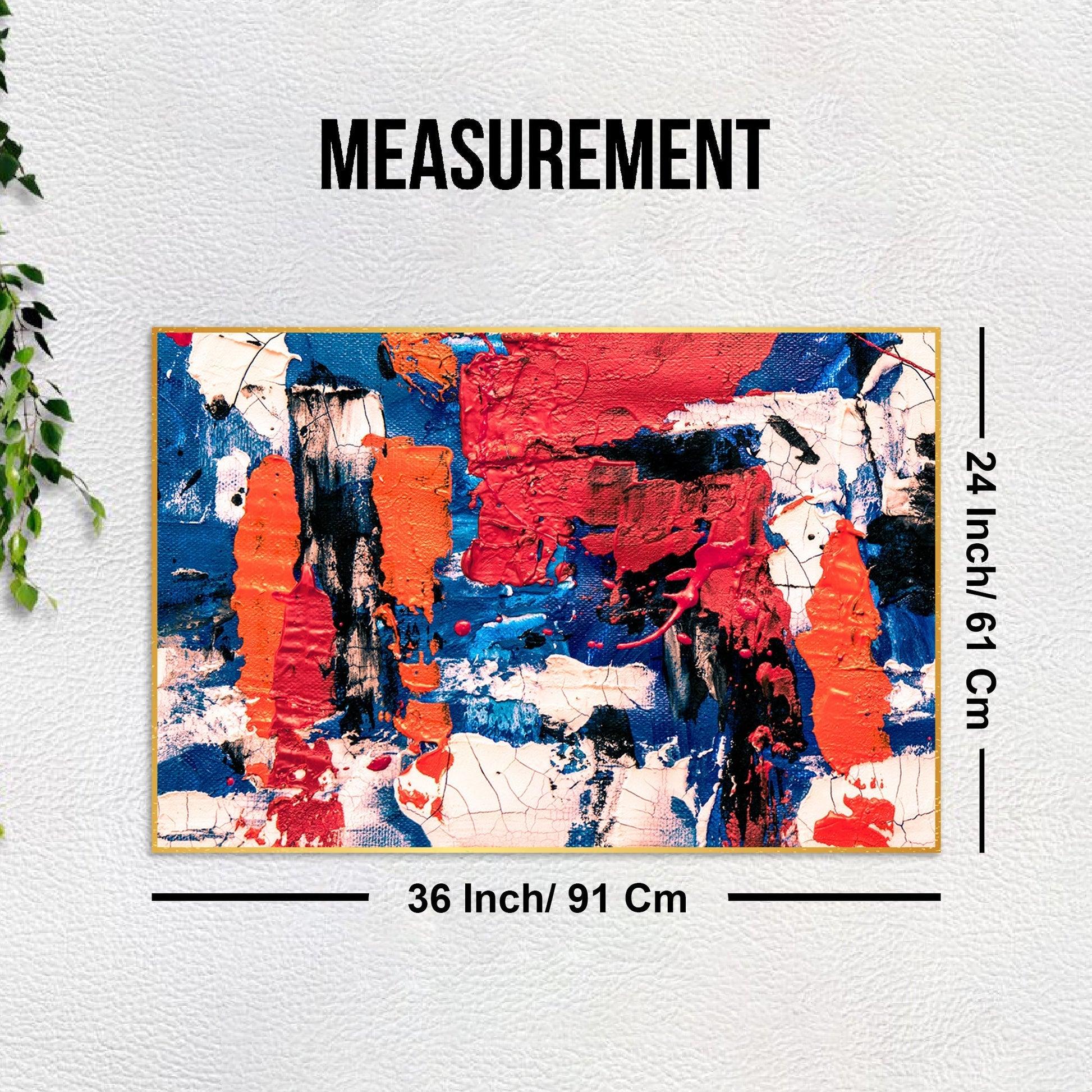 Colorful Abstract Art Wall Painting Floating Canvas - Decor Mantra 