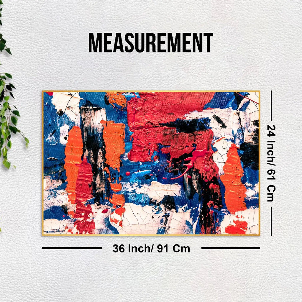 Colorful Abstract Art Wall Painting Floating Canvas - Decor Mantra 