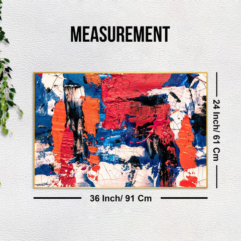 Colorful Abstract Art Wall Painting Floating Canvas - Decor Mantra 