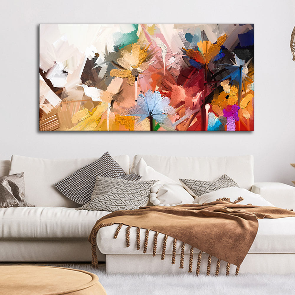 beautiful flower wall painting